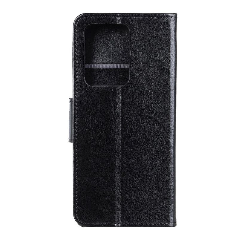 Etui Folio Samsung Galaxy Note 20 Ultra Czerwony Czarny Efekt Błyszczącej Skóry