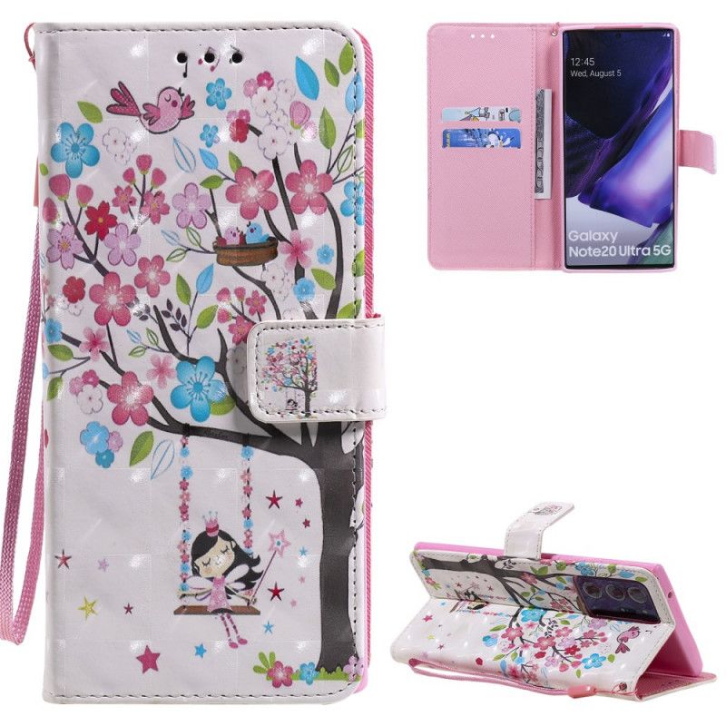 Etui Folio Samsung Galaxy Note 20 Ultra Dziewczyna Na Huśtawce