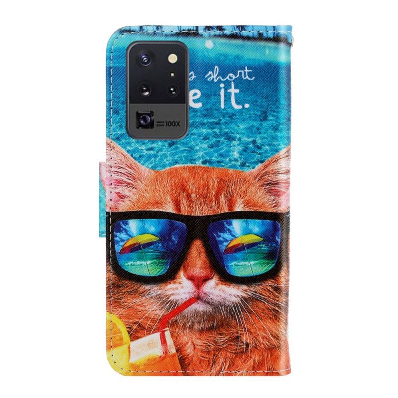 Etui Folio Samsung Galaxy Note 20 Ultra Kot Żyje Ze Stringami