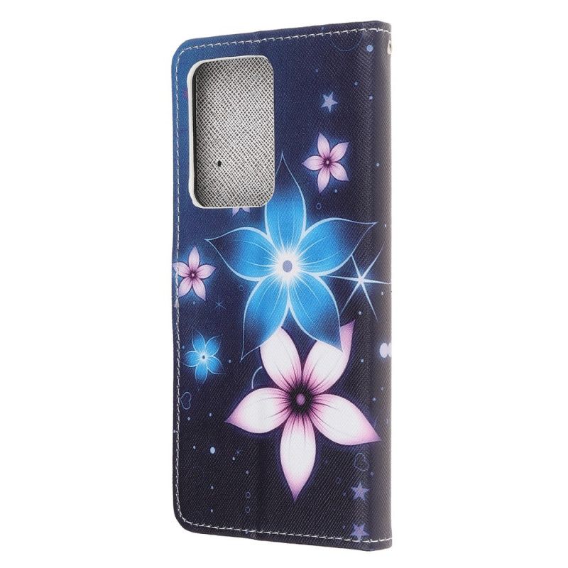 Etui Folio Samsung Galaxy Note 20 Ultra Księżycowe Kwiaty Ze Stringami