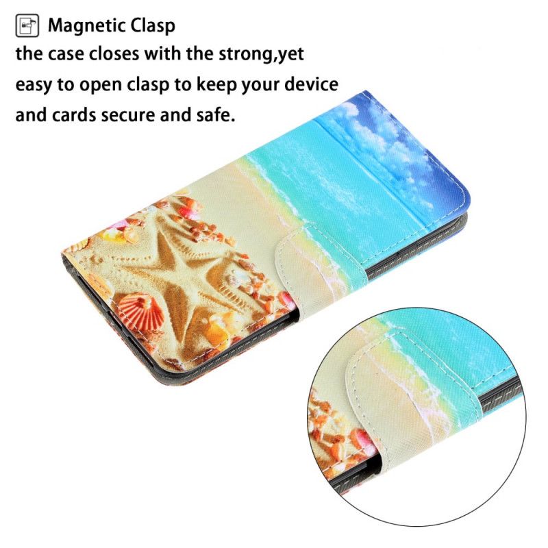 Etui Folio Samsung Galaxy Note 20 Ultra Plaża Z Paskiem Etui Ochronne