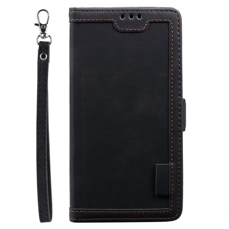 Etui Folio Samsung Galaxy Note 20 Ultra Szary Czarny Ekoskóra Retro Z Paskiem