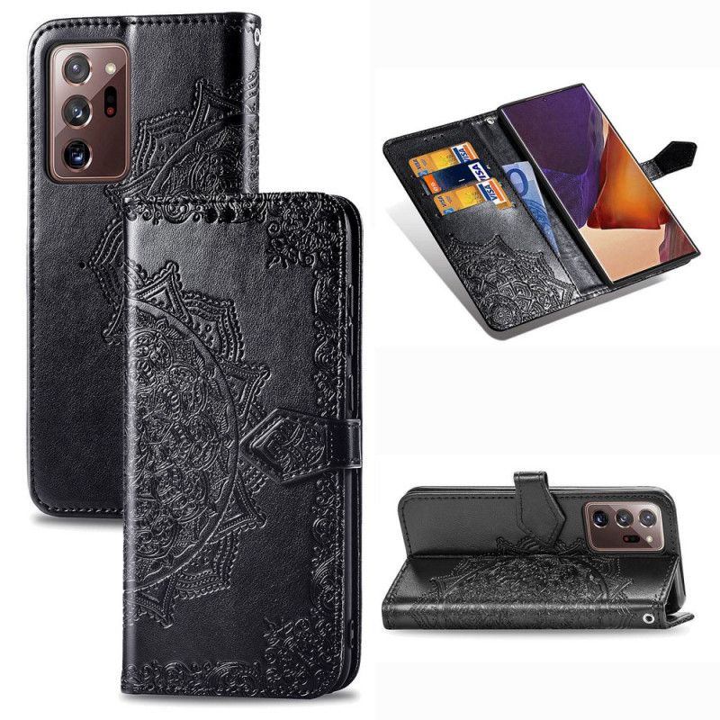 Etui Folio Samsung Galaxy Note 20 Ultra Szary Czarny Mandala W Średnim Wieku