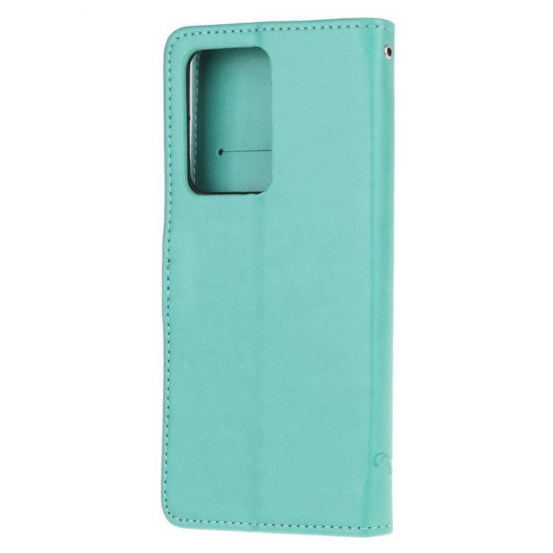 Etui Folio Samsung Galaxy Note 20 Ultra Szary Czarny Motyle I Kwiaty Stringów Etui Ochronne