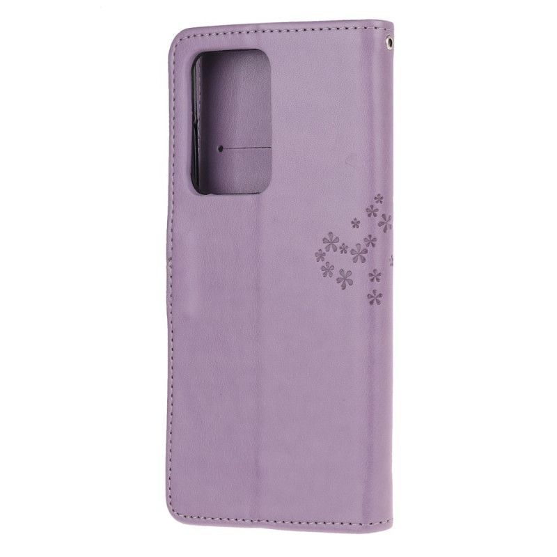 Etui Folio Samsung Galaxy Note 20 Ultra Szary Czarny Sowy Drzewne I Stringi Etui Ochronne