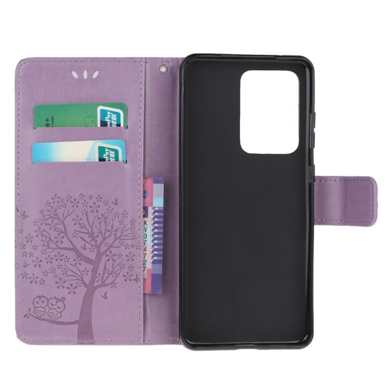 Etui Folio Samsung Galaxy Note 20 Ultra Szary Czarny Sowy Drzewne I Stringi Etui Ochronne