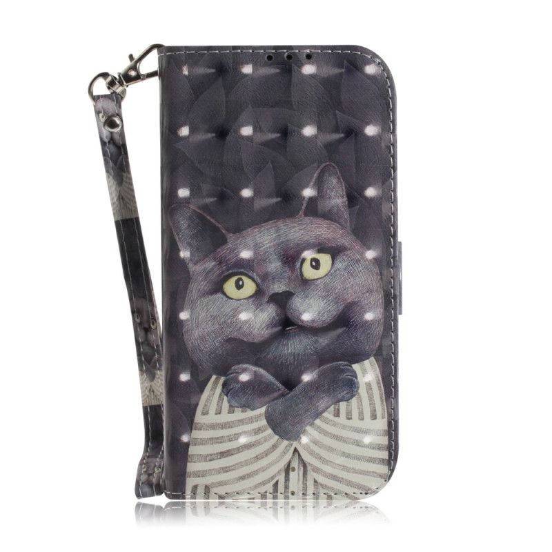 Etui Folio Samsung Galaxy Note 20 Ultra Szary Kot Ze Stringami