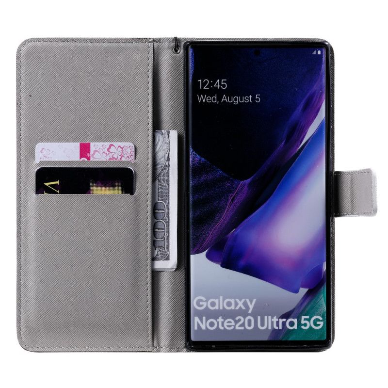 Etui Folio Samsung Galaxy Note 20 Ultra Wieża Eiffla Różowe Niebo