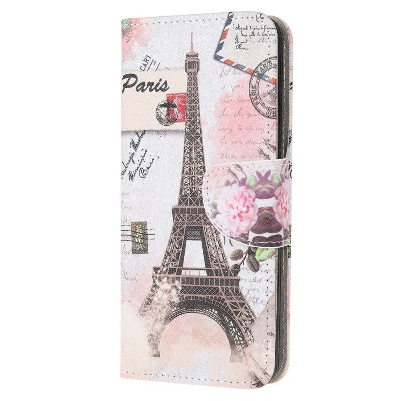 Etui Folio Samsung Galaxy Note 20 Ultra Wieża Eiffla W Stylu Retro Etui Ochronne