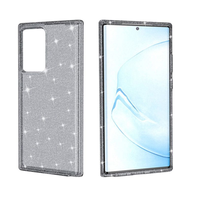 Etui Samsung Galaxy Note 20 Ultra Szary Czarny Proszek Brokatowy Etui Ochronne