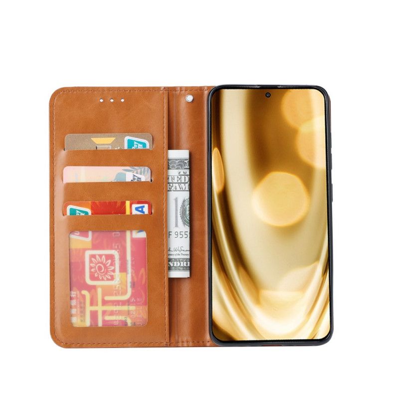 Flip Kotelot Samsung Galaxy Note 20 Ultra Czerwony Czarny Etui Na Karty Ze Sztucznej Skóry Etui Ochronne