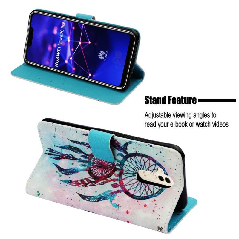 Etui Folio Huawei Mate 20 Lite 3D Kolorowy Łapacz Snów Etui Ochronne