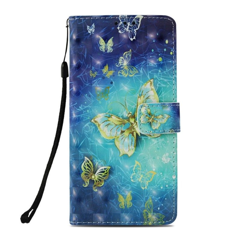 Etui Folio Huawei Mate 20 Lite 3D Złote Motyle