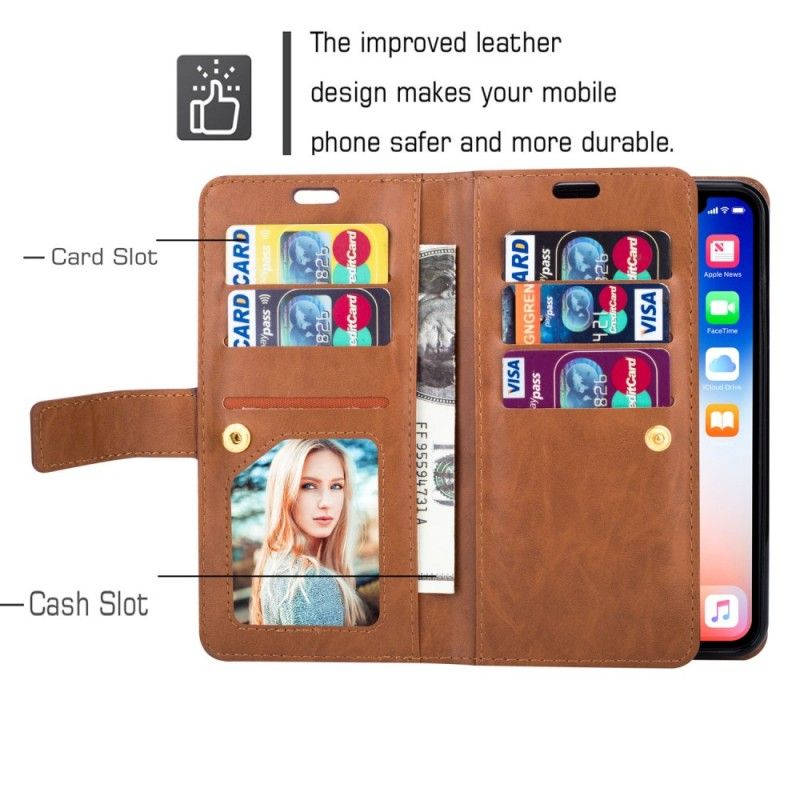 Etui Folio Huawei Mate 20 Lite Granatowy Czarny Portmonetka Na Monety Z Paskiem Etui Ochronne