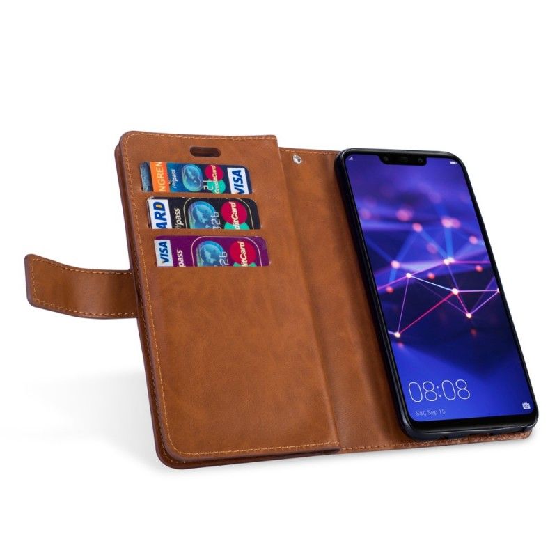 Etui Folio Huawei Mate 20 Lite Granatowy Czarny Portmonetka Na Monety Z Paskiem Etui Ochronne