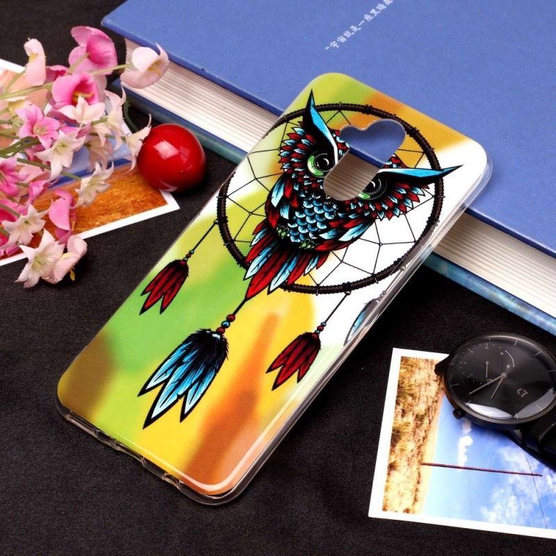 Etui Huawei Mate 20 Lite Fluorescencyjny Łapacz Snów Sowy Etui Ochronne