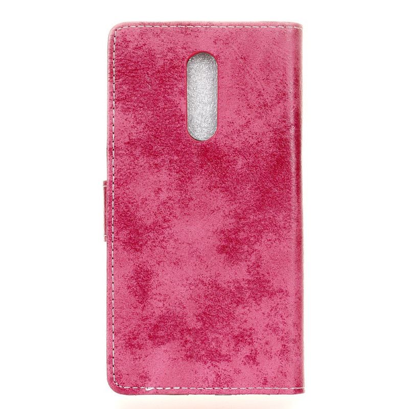 Etui Folio Alcatel 3 (2019) Magenta Szary Efekt Skóry W Stylu Vintage Etui Ochronne