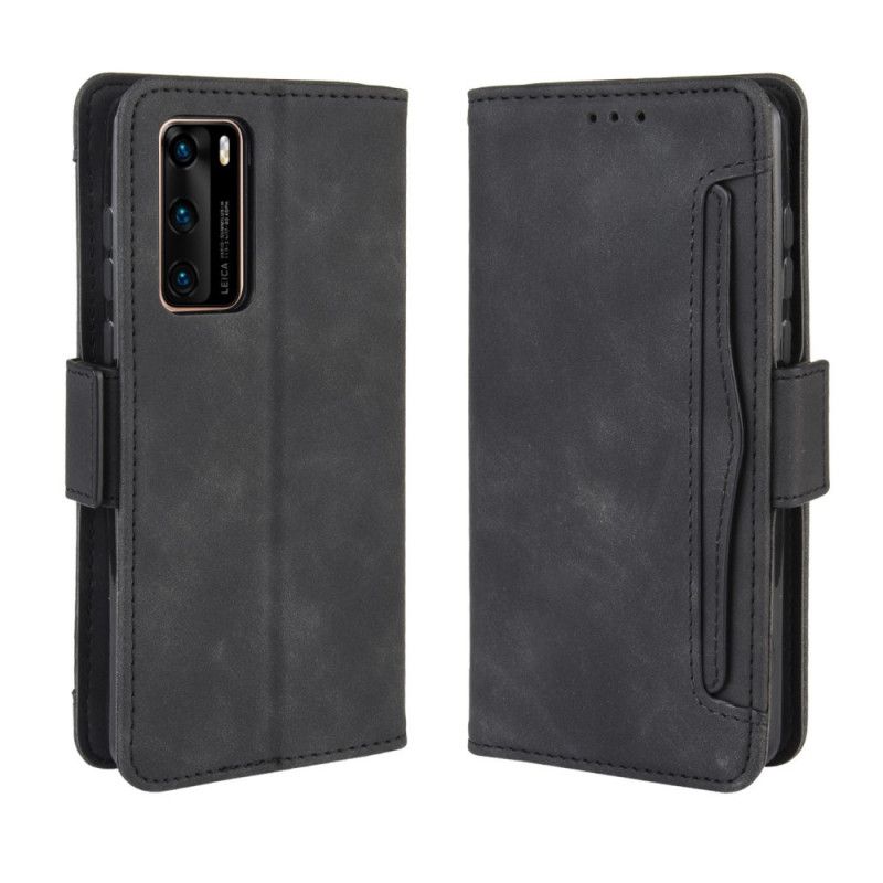 Etui Folio Huawei P40 Czerwony Czarny Karta Wielofunkcyjna Pierwszej Klasy Etui Ochronne