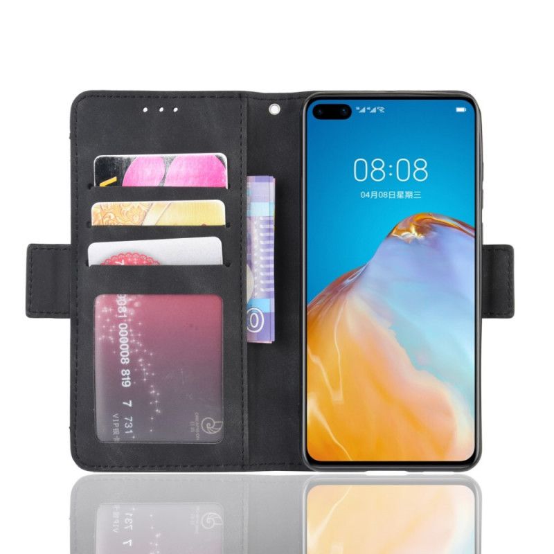 Etui Folio Huawei P40 Czerwony Czarny Karta Wielofunkcyjna Pierwszej Klasy Etui Ochronne