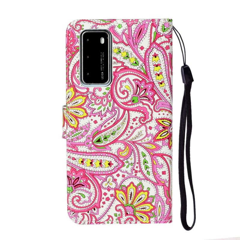 Etui Folio Huawei P40 Kolorowy Barok Etui Ochronne