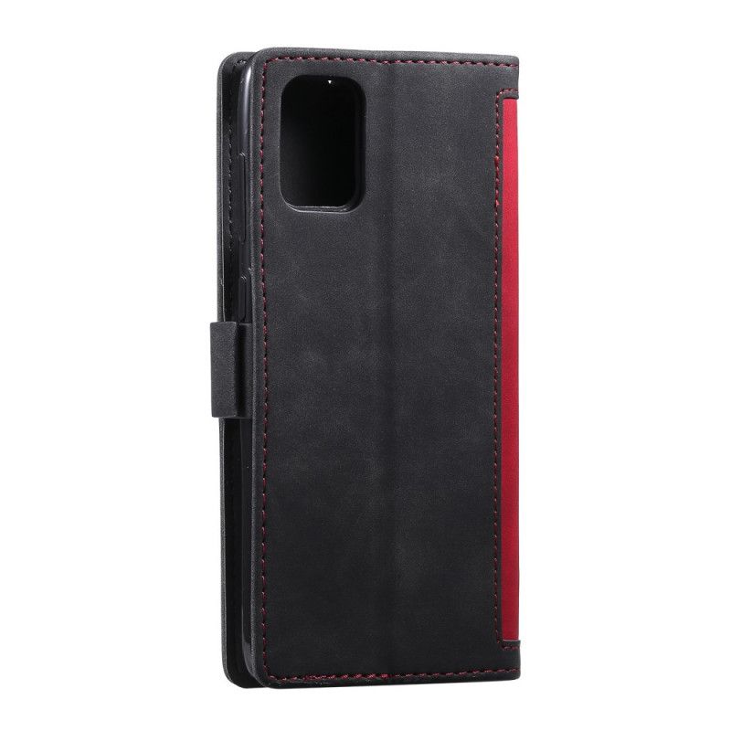 Etui Folio Huawei P40 Szary Czarny Dwukolorowa Imitacja Skóry Ze Wzmocnionymi Konturami