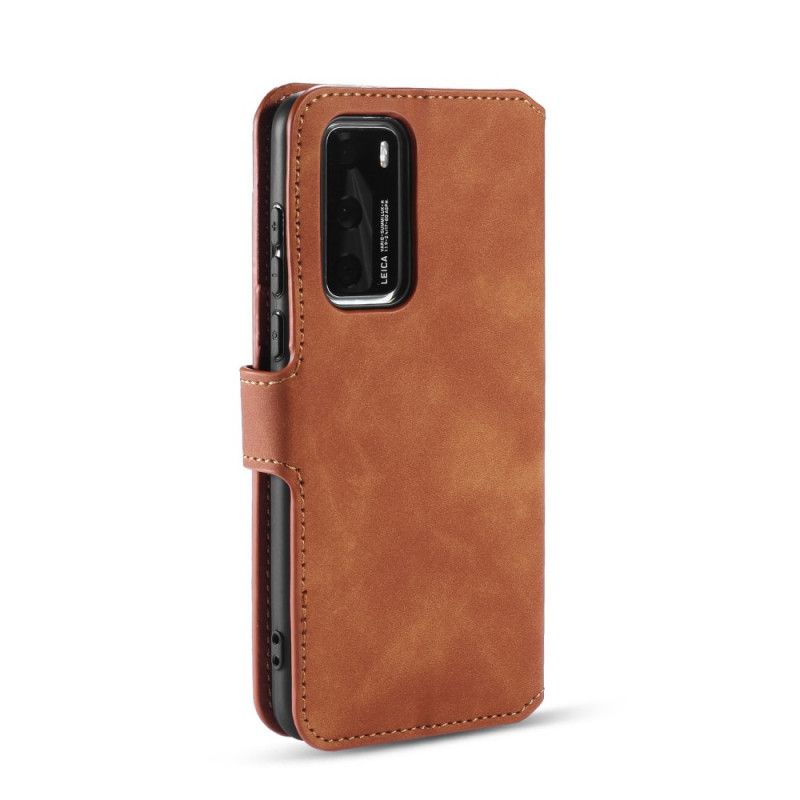 Etui Folio Huawei P40 Szary Czarny Retro Dg.Ming