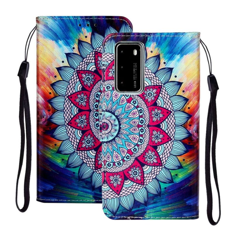 Etui Folio Huawei P40 Ultra Kolorowa Mandala Etui Ochronne