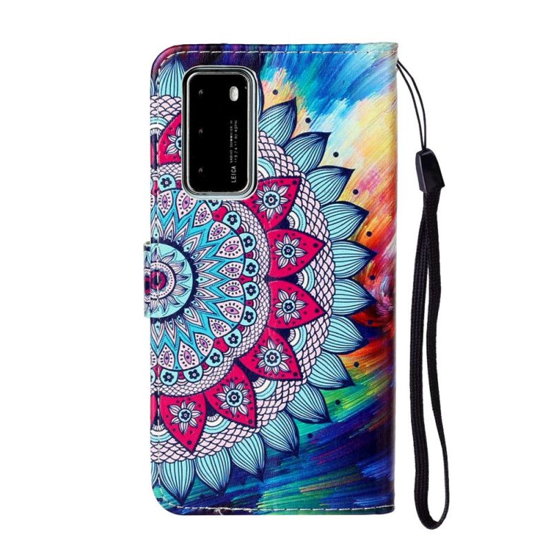 Etui Folio Huawei P40 Ultra Kolorowa Mandala Etui Ochronne