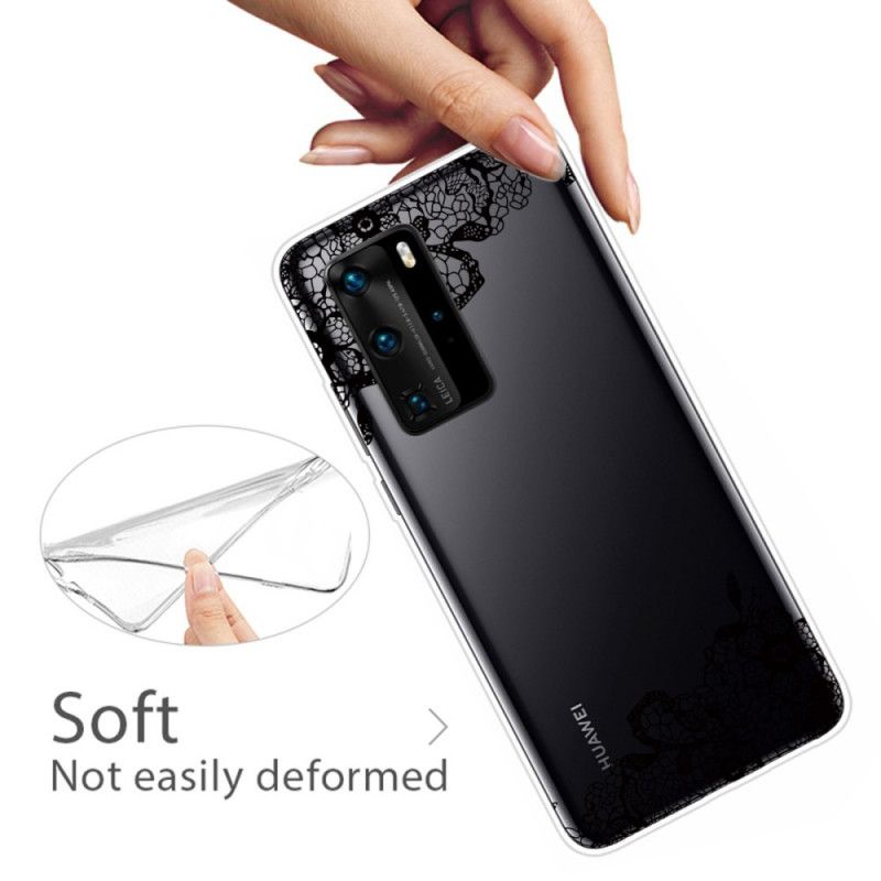 Etui Huawei P40 Cienka Koronka Etui Ochronne