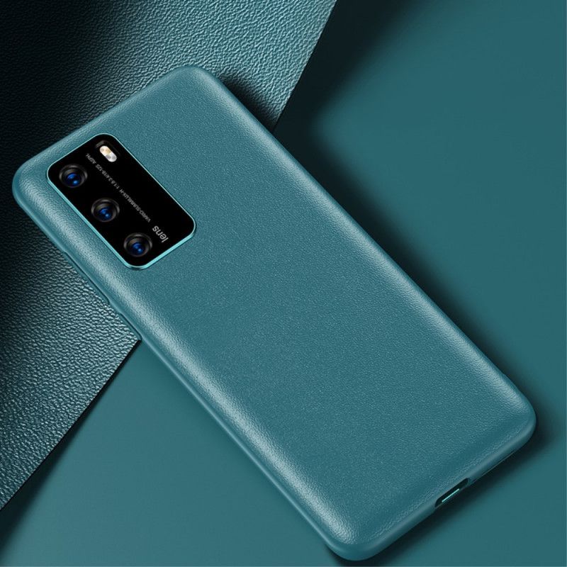 Etui Huawei P40 Czarny Kolor Skóry W Stylu