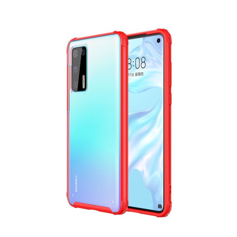 Etui Huawei P40 Czerwony Czarny Hybrydowa Silikonowa Konstrukcja Obręczy