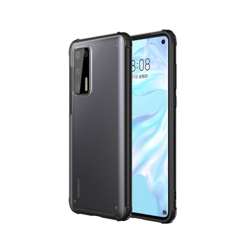 Etui Huawei P40 Czerwony Czarny Hybrydowa Silikonowa Konstrukcja Obręczy