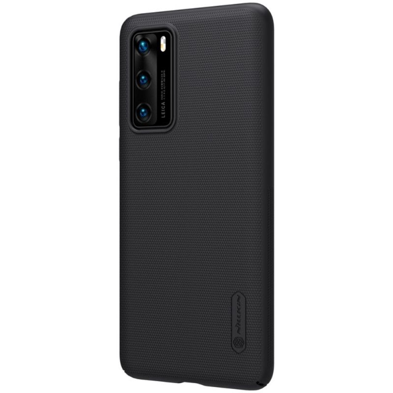 Etui Huawei P40 Czerwony Czarny Sztywny Matowy Nillkin Etui Ochronne