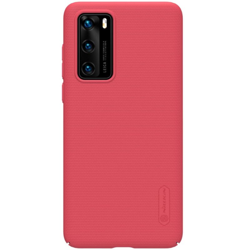 Etui Huawei P40 Czerwony Czarny Sztywny Matowy Nillkin Etui Ochronne