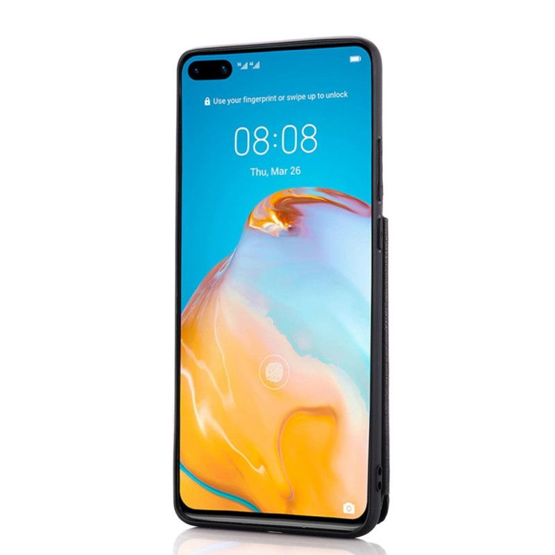 Etui Huawei P40 Czerwony Czarny Wspornik Posiadacza Karty Etui Ochronne