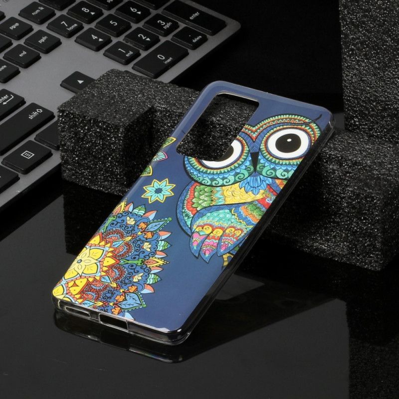 Etui Huawei P40 Fluorescencyjna Sowa Mandala