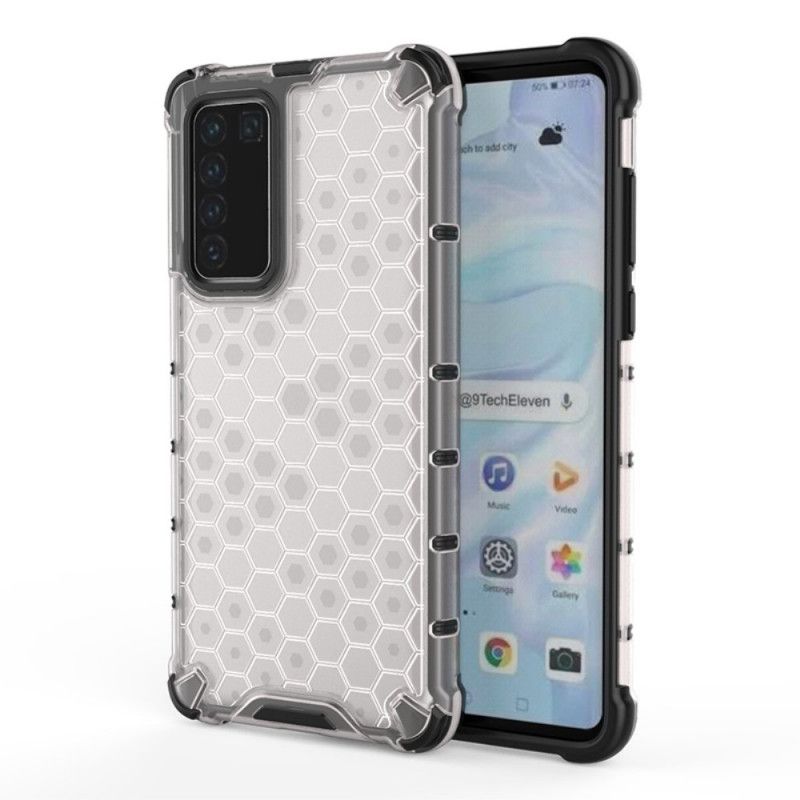 Etui Huawei P40 Granatowy Czerwony Styl Plastra Miodu Etui Ochronne