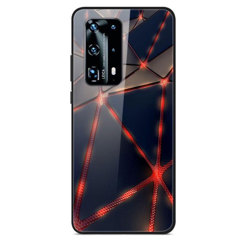 Etui Huawei P40 Hartowane Czerwone Szkło Ray Etui Ochronne