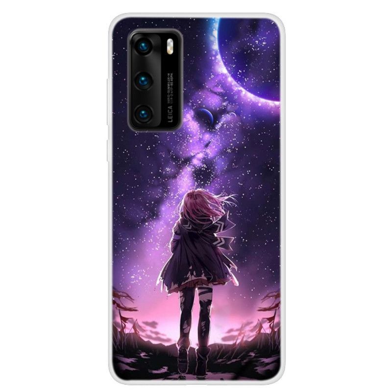 Etui Huawei P40 Magiczna Pełnia Księżyca Etui Ochronne