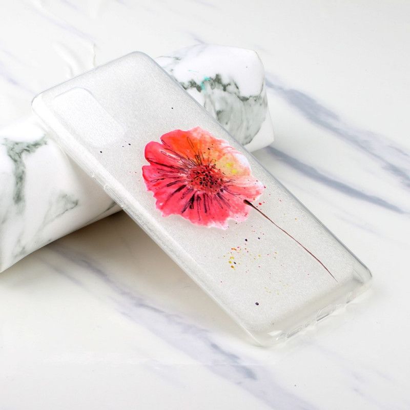 Etui Huawei P40 Przezroczysty Mak Aquarell Etui Ochronne