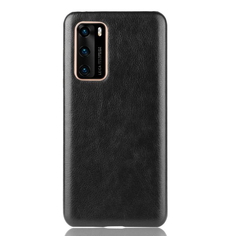 Etui Huawei P40 Szary Czarny Efekt Skóry Lychee Performance Etui Ochronne