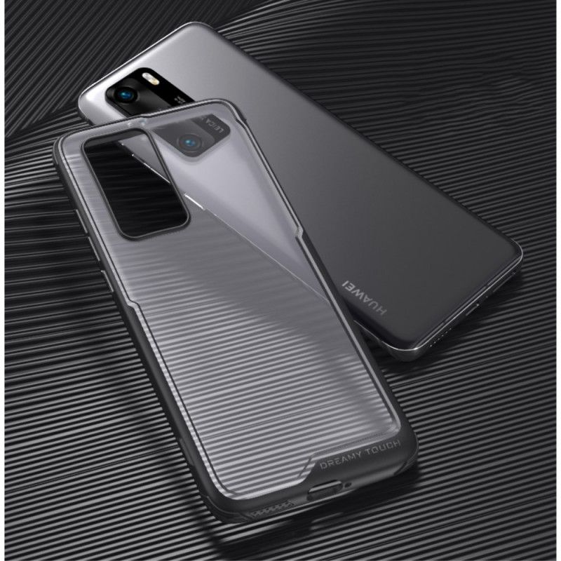 Etui Huawei P40 Szary Czarny Hybrydowe Fazowane Krawędzie Leeu Etui Ochronne