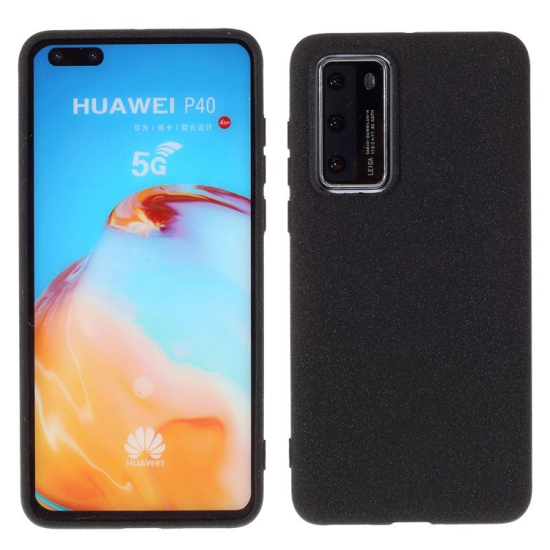 Etui Huawei P40 Szary Czarny Matowy Brokat Etui Ochronne