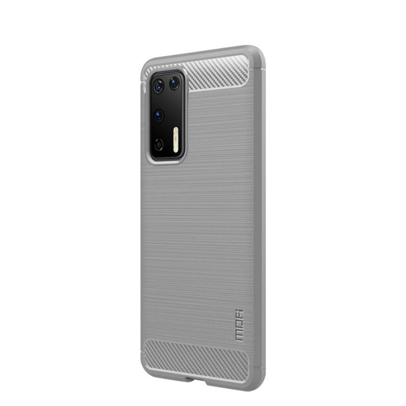 Etui Huawei P40 Szary Czarny Mofi Szczotkowane Włókno Węglowe Etui Ochronne