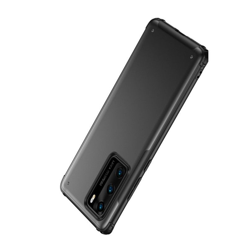 Etui Huawei P40 Szary Czarny Zbroja Z Efektem Metalu