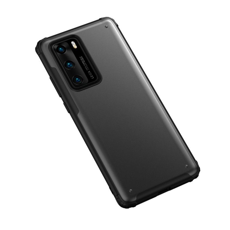 Etui Huawei P40 Szary Czarny Zbroja Z Efektem Metalu