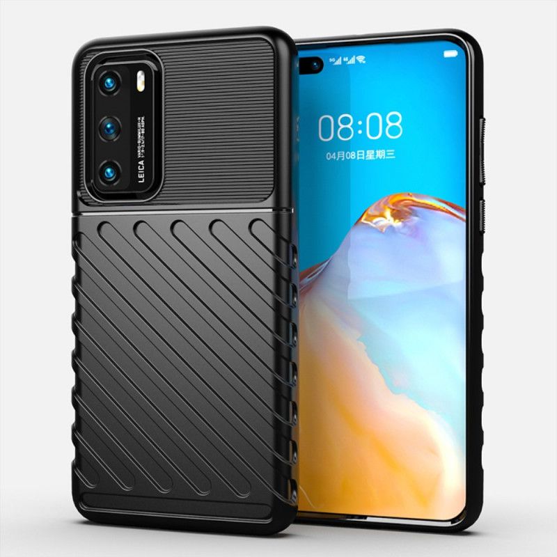 Etui Huawei P40 Zielony Czarny Seria Grzmotów