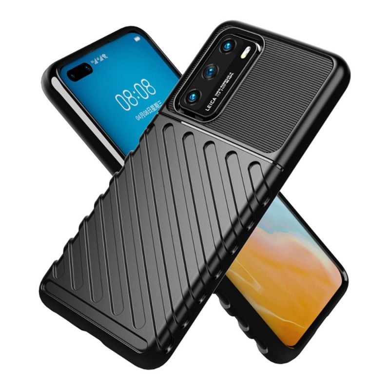 Etui Huawei P40 Zielony Czarny Seria Grzmotów