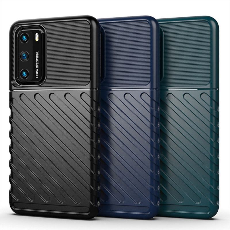 Etui Huawei P40 Zielony Czarny Seria Grzmotów