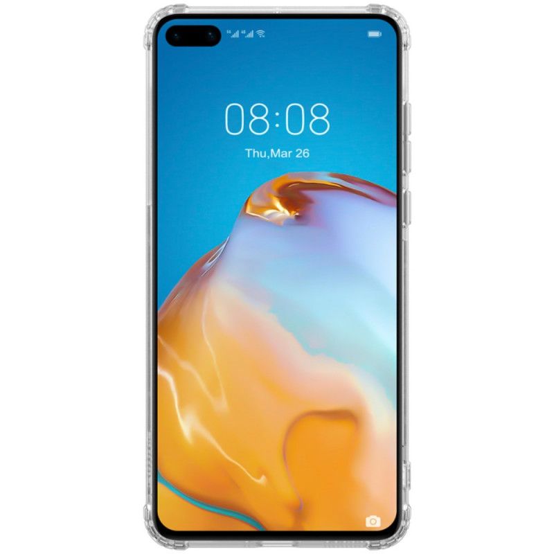 Futerały Huawei P40 Szary Biały Etui na Telefon Wzmocniony Przezroczysty Nillkin